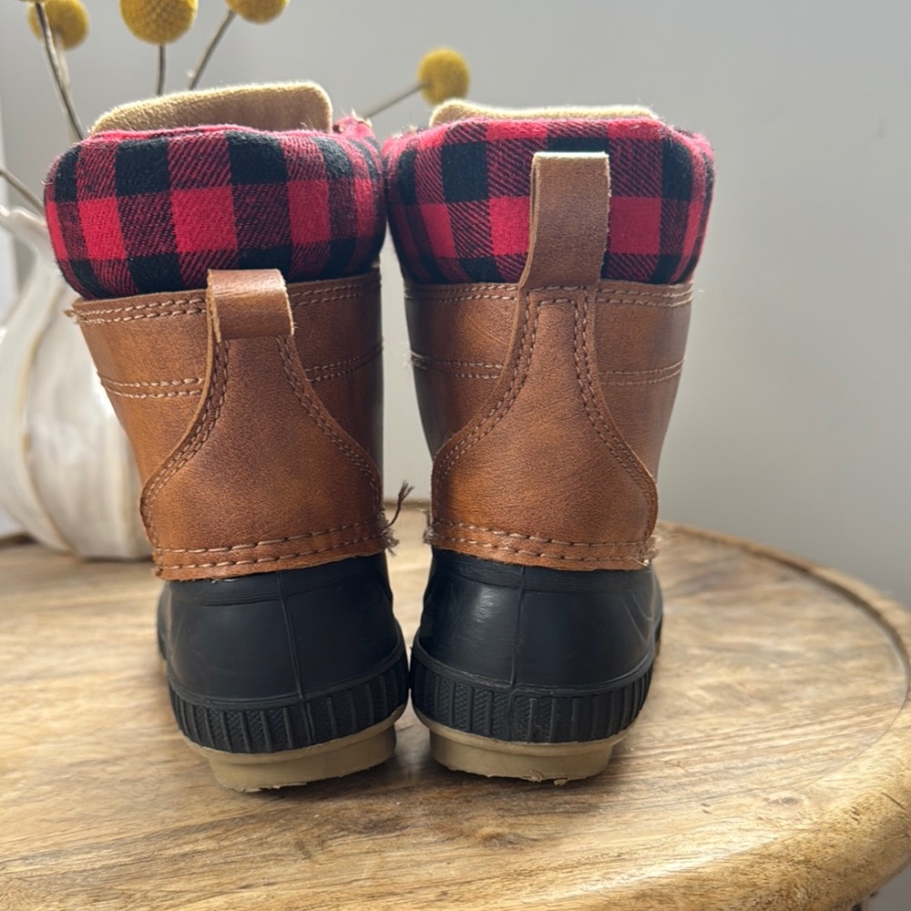 Brown and Black High-Top Dog Boots - Picture 3 of 4